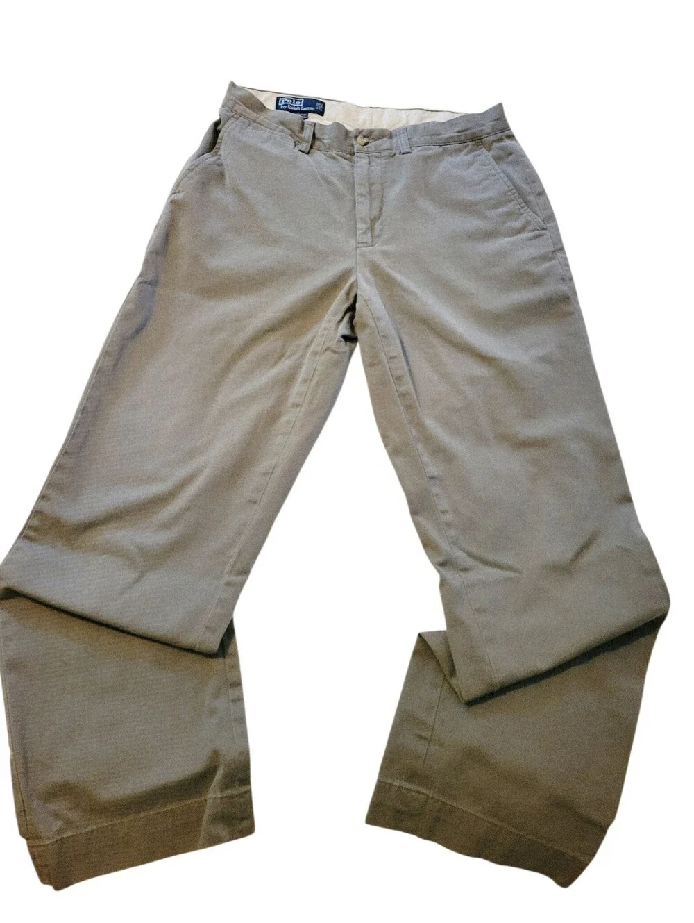 Vintage Polo Ralph Lauren Preston 100% Cotton Chino Trousers Gray Mens 30X30